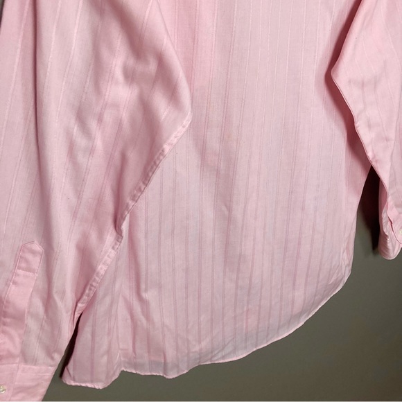 Yves Saint Laurent pink button down shirt long sleeve pinstripe men's size 17 - Picture 14 of 15